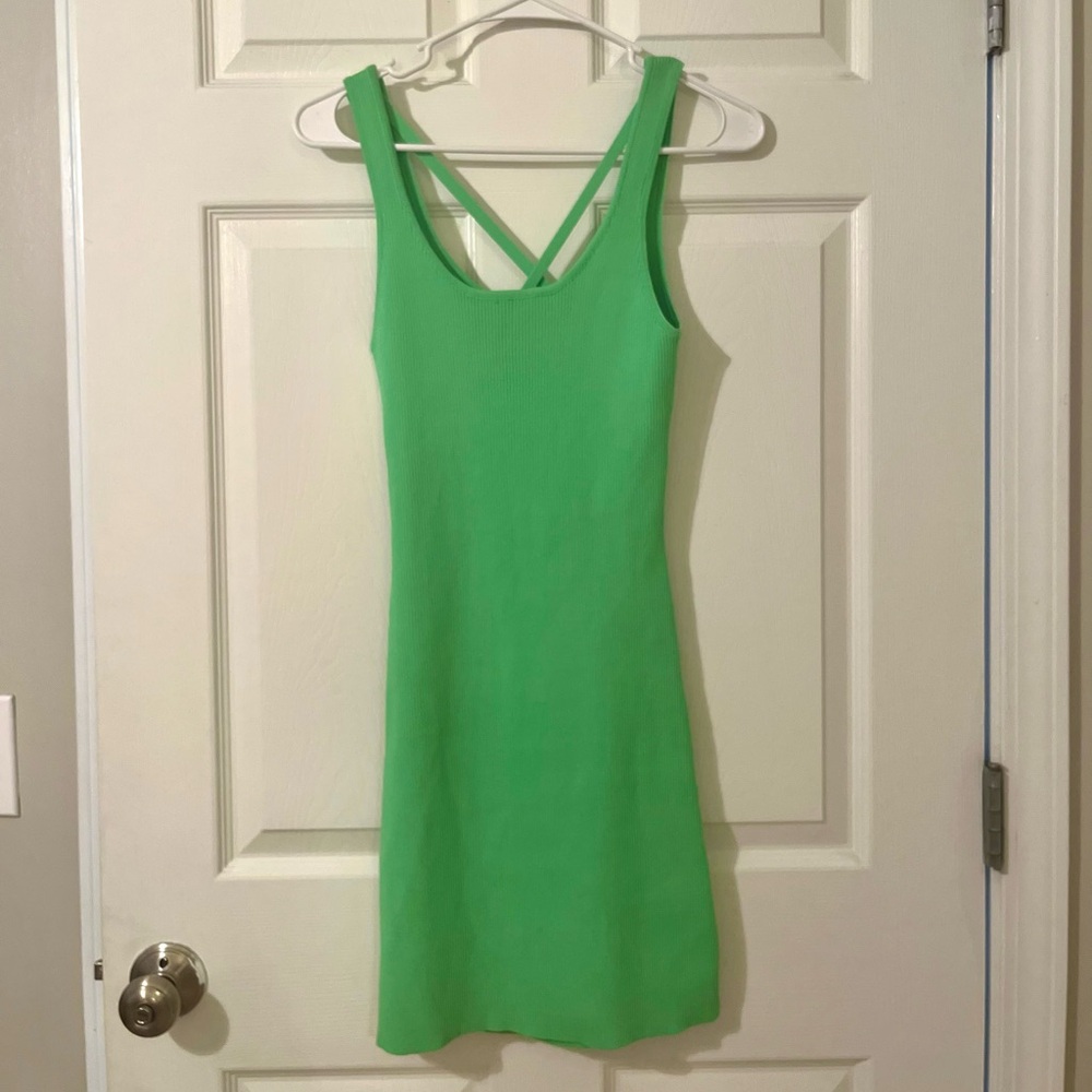 Green Sleeveless Knit Dress